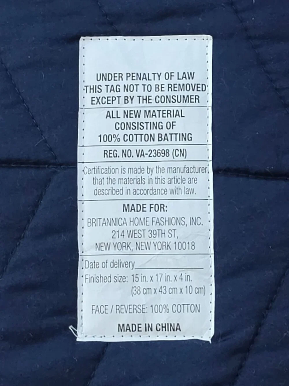 UGG Dawn Twin Quilt Set 1 Quilt & 1 Sham 100% Cotton Navy